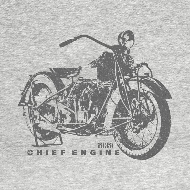 VINTAGE MOTORCYCLES I-CHIEF ENGINE 1939 by HelloDisco